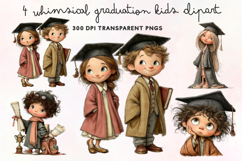 Whimsical Graduation Kids Clipart PNG Product Image 1