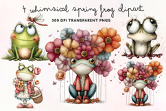 Whimsical Spring Frog Clipart PNG Product Image 1