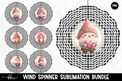 Buffalo Plaid &amp; Cute Love Gnomes Wind Spinner Bundle Product Image 1