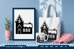 Winter House SVG | Cozy Snowy Cabin Cut File Product Image 3