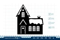 Winter House SVG | Cozy Snowy Cabin Cut File Product Image 1