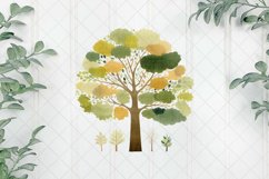 Woodland Tree Sublimation Clipart Product Image 1