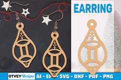 Zodiac Earring Lasercut | Earring Design Lasercut Product Image 1