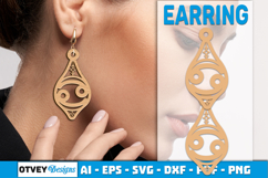 Zodiac Earring Lasercut | Earring Design Lasercut Product Image 2