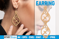 Zodiac Earring Lasercut | Earring Design Lasercut Product Image 2