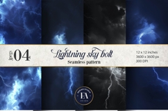 Lightning Bolt Digital paper, Thunderstorm pattern Product Image 1