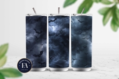 Bats Night Sky Pattern, Dark Gothic Bat Seamless Paper Product Image 2