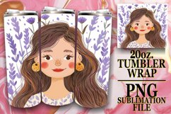 Elegant Floral Portrait Tumbler Wrap 20oz Product Image 1