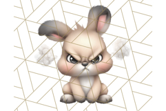 Adorable Angry Animals Clipart PNG, Cute Moody Faces Png Product Image 4