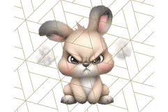Adorable Angry Animals Clipart PNG, Cute Moody Faces Png Product Image 4