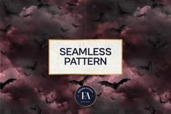 Bats Night Sky Pattern, Dark Gothic Bat Seamless Paper Product Image 3