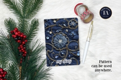 Navy Crystal Embroidery | Luxury Denim Fabric Texture Product Image 4