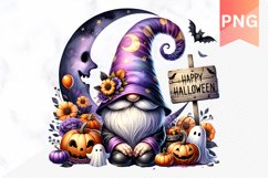 Halloween Gnome Sublimation - Clipart PNG Design Product Image 1
