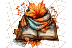 Autumn Library Clipart PNG, Cozy Fall Book Art Product Image 4