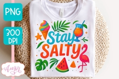Summer T-shirt sublimation design, Stay Salty sublimation Product Image 3