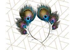 Peacock Christmas Clipart in Jewel Tones, Christmas Png Product Image 4