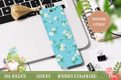 Blue Bookmark Print, White Daisy Bookmark Design Product Image 1