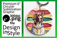 Vibrant Circle Design Car Coaster PNG , Cute Dog Product Image 1