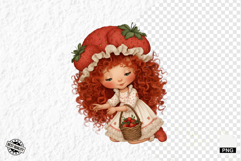 Summer Strawberry Girl Clipart Product Image 1