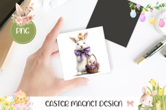Vintage Easter Bunny PNG, Cartoon Animals Square Coaster Product Image 1