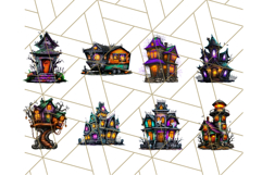 Haunted Houses Clipart PNG, Spooky Halloween Homes Product Image 4