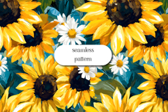 Bold Sunflower and Daisy Seamless Pattern Product Image 1