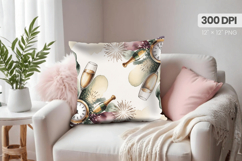 Happy New Year PNG Pillow, Festive New Year's Eve 2026 PNG Product Image 1