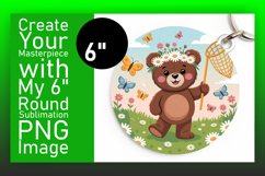 Cute Circle Design Coaster Template , Cute Bear Product Image 1