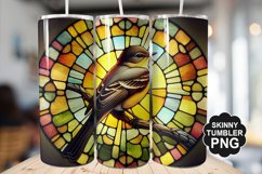 Eastern Phoebe Single Bird Stained Glass - Tumble Design Product Image 1