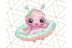 Alien Vacation Clipart PNG, Cute Summer Galaxy Art Clip Art Product Image 4
