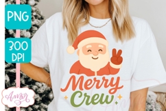 Cute Christmas PNG design, Merry Crew PNG sublimation Product Image 1