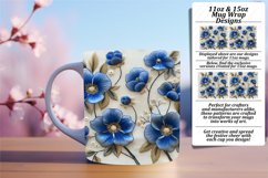Blossoming Flower Pattern Mug Wrap - Sublimation 11oz 15oz Product Image 1