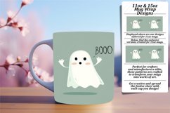 Halloween Ghost Sublimation Mug Wrap Spooky Design Product Image 1