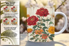 Enchanting Retro Garden Mug Sublimation Art 11oz Product Image 1