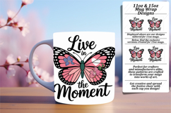 Beautiful 15oz Mug Wrap Png Design , Butterfly Product Image 1