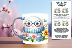 CUSTOMIZED PNG for 15oz Mug Wrap , Cute Ghost Product Image 1
