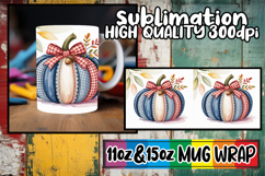 Glowing hearts 11oz 15oz mug wrap, Pumpkin Watercolor Product Image 1