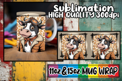 Charming whispers 11oz 15oz mug wrap, Cute Cow Product Image 1