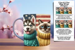 BEAUTIFUL PNG for 15oz Mug Wrap , Dog and cat Product Image 1