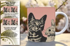 Cheerful Cat Art Mug: Sublimated Delight Product Image 1