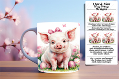 Artistic 15oz Mug Wrap Png Design , Cute Easter Product Image 1