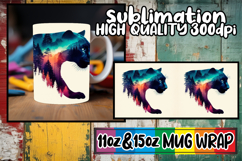 Vibrant hues 11oz 15oz mug wrap, Animals Art Product Image 1