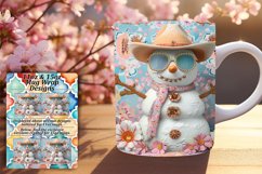 Summer Christmas Snowman Mug Wrap 11oz/15oz Winter Cheer Product Image 1