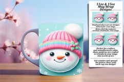 Classic 11oz Mug Wrap Png Design , Snowman Product Image 1