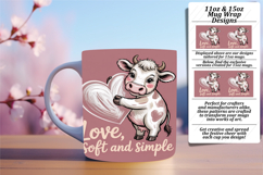 RICH 11oz Mug Wrap PNG Design , Cute Cow Product Image 1