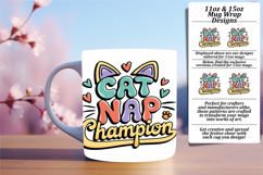 Quirky 11oz Mug Wrap Png Artwork , Cat Quote Product Image 1