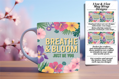 Artful 11oz Mug Wrap Png Template , Flower Quote Product Image 1