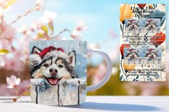Holiday Peeking Dog Art Winter Christmas Mug Wrap 11oz 15oz Product Image 1