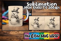 Holiday Spirit Snowman Mug Wrap - Cozy Art Product Image 1