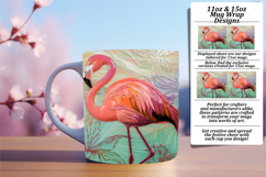 Stylish 11oz Mug Wrap Png Template , Flamingo Product Image 1